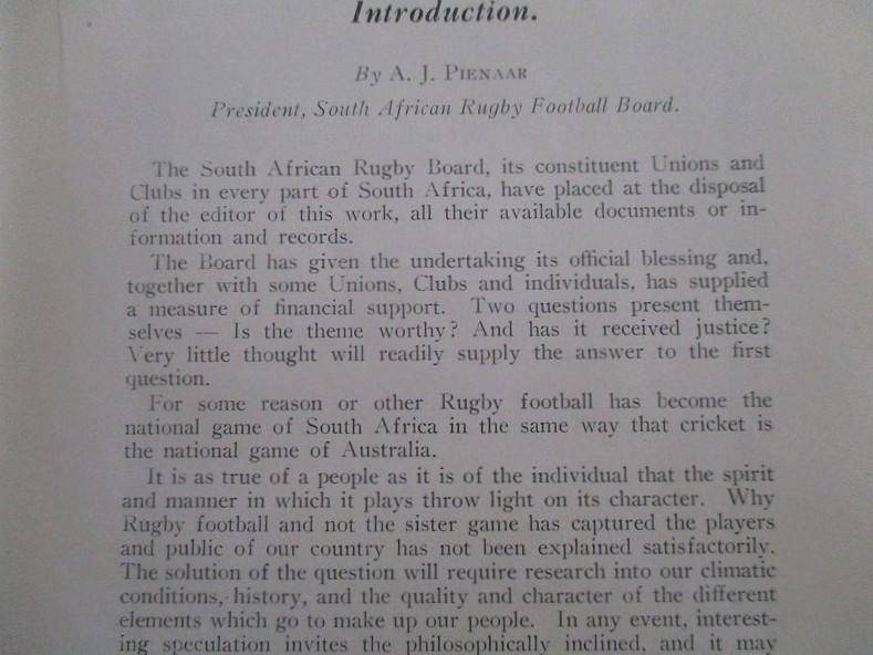 1933 edition - The History of South African Rugby Football (1875-1932) by Ivor d. Difford