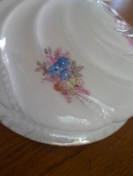 Beautiful large vintage butter/cheese dish with floral design