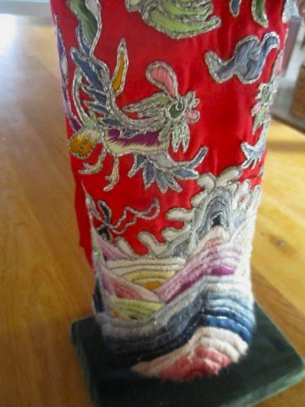 Exceptionally large vintage Chinese Peking Opera doll with exquisitely embroidered outfit