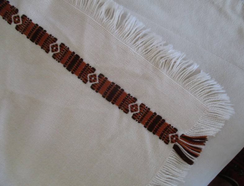 A large, quality throw with embroidered geometric design - in great condition