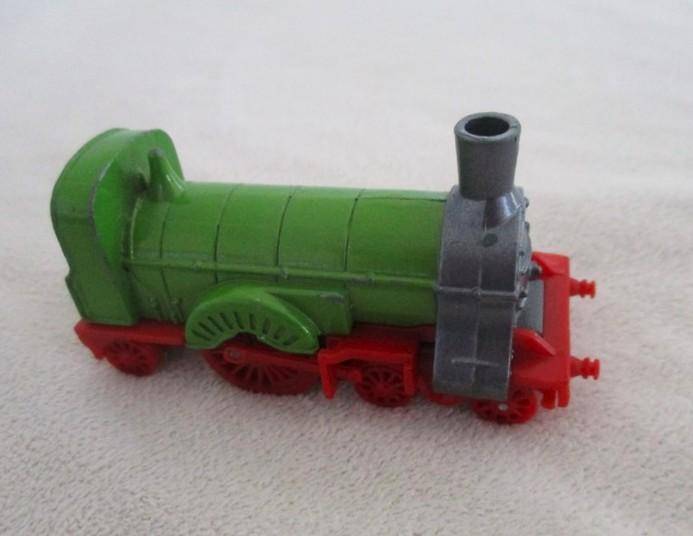 A batch of six small Die Casts - four New-Ray locomotives plus Hot Wheels Ratmobile and Wheel Loader