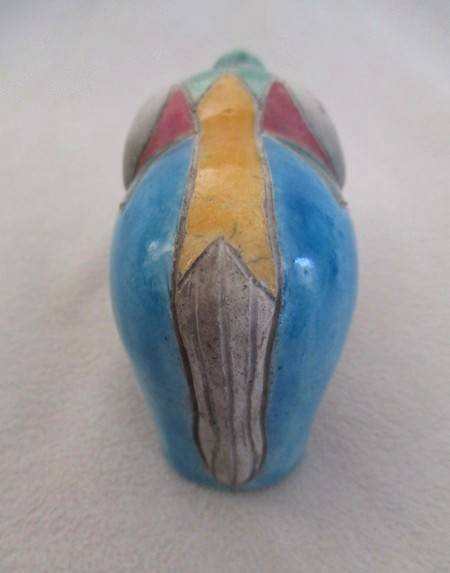 A small Raku elephant -signed by artist - great condition