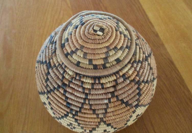 Two vintage, expertly woven lidded snake charmer's baskets in great condition