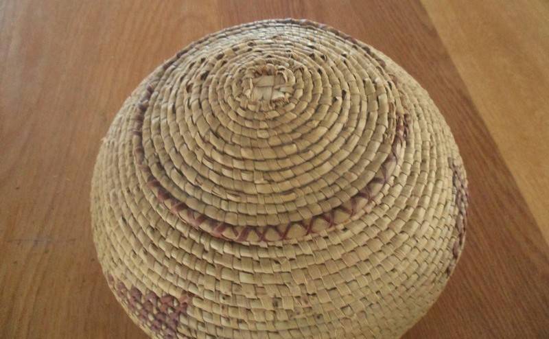 Two vintage, expertly woven lidded snake charmer's baskets in great condition