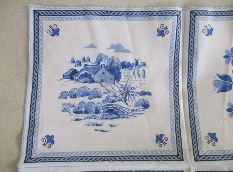 Three pretty blue and white cloths with Dutch scenes