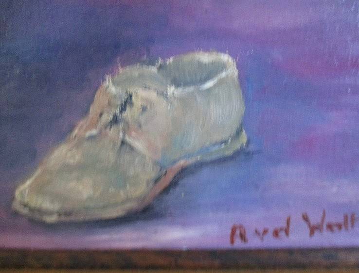 Large original painting in beautiful wooden frame - signed