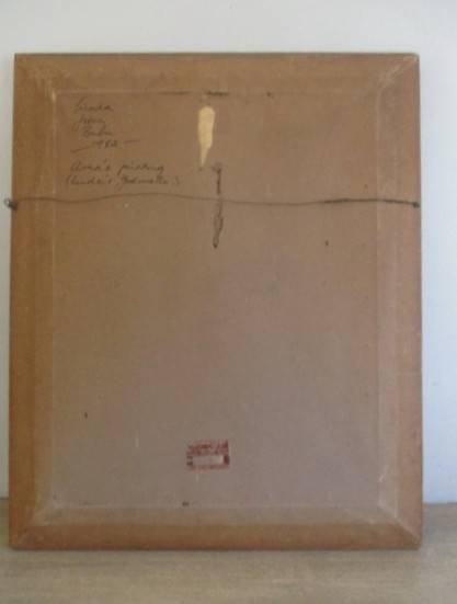 Large original painting in beautiful wooden frame - signed