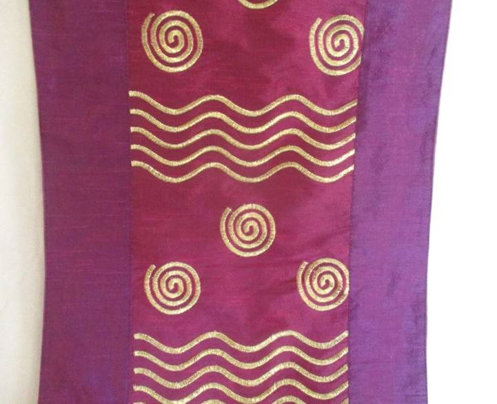 A beautiful embroidered runner/end of bed flag made in India