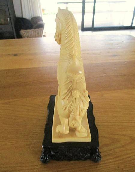 Rare!! Large vintage carved poly resin Chinese statue of Tang horse