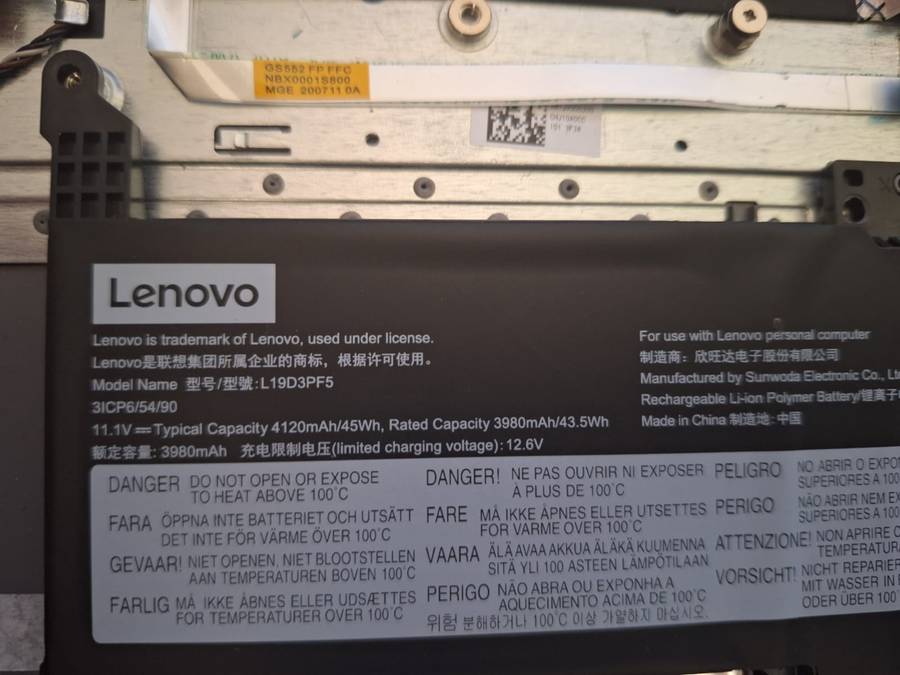 Original Lenovo Ideapad 3 Laptop Battery L19D3PF5