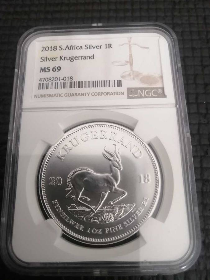 2018 1OZ Silwer Krugerrand MS 69