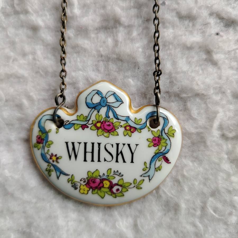 Vintage Bone China Whiskey Bottle Label
