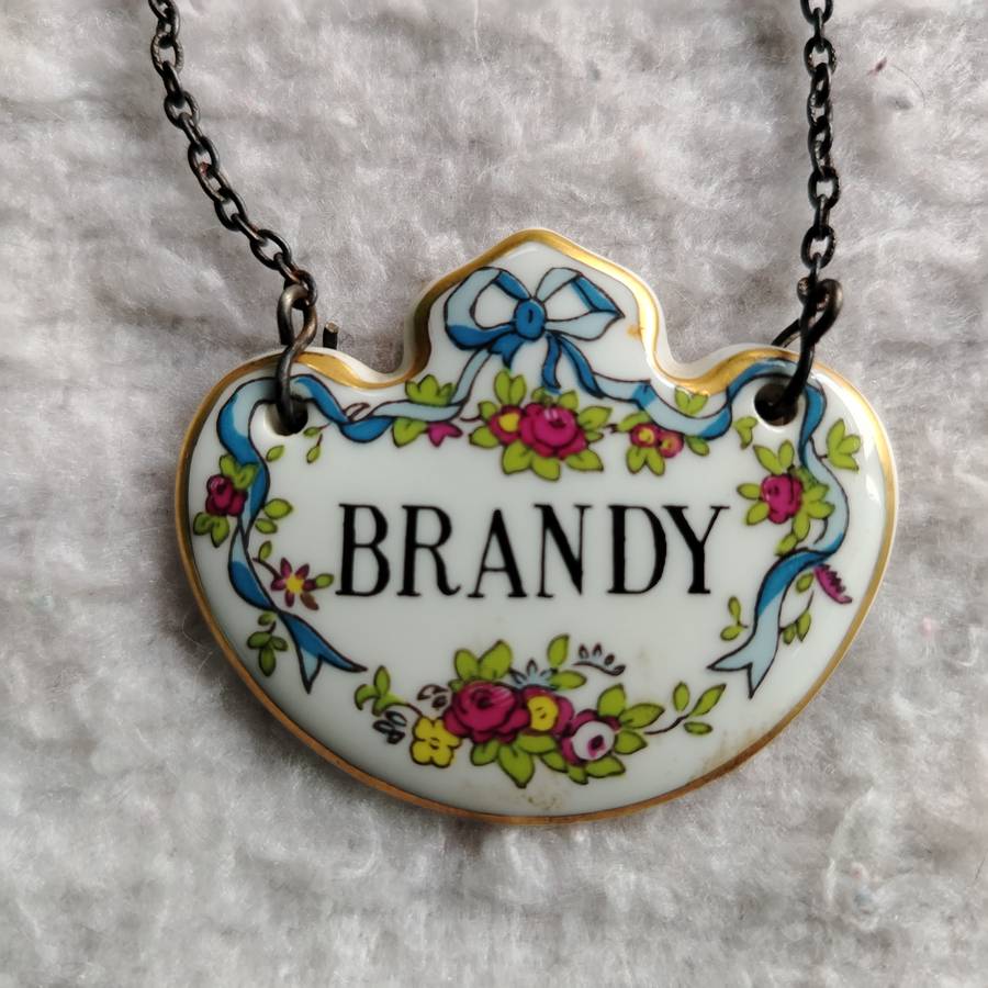 Vintage Brandy Bone China Bottle Label