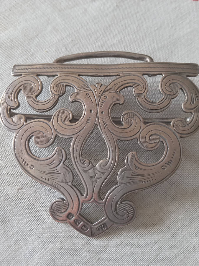 Antique Hallmarked Silver Half Of A Nurse's Belt Buckle