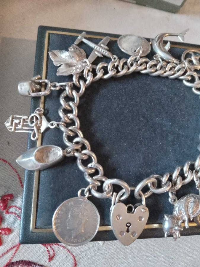 Vintage Sterling Silver Charm Bracelet