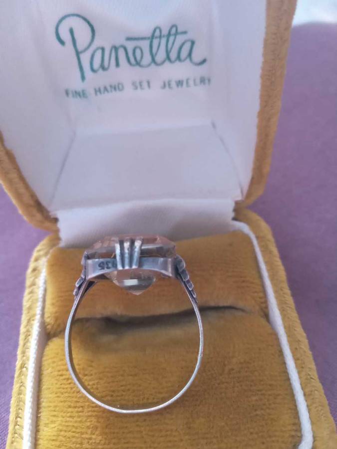 Vintage 9ct Gold 935 Silver And A Genuine Citrine Gemstone Ring