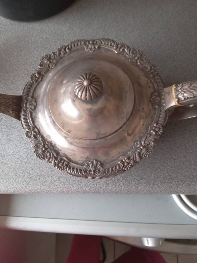 Antique Sheffield Hallmarked Silver Teapot - (James Dixon and Sons 1903) - (876g)