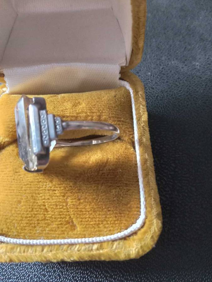 Vintage 9ct Gold 935 Silver And A Genuine Citrine Gemstone Ring