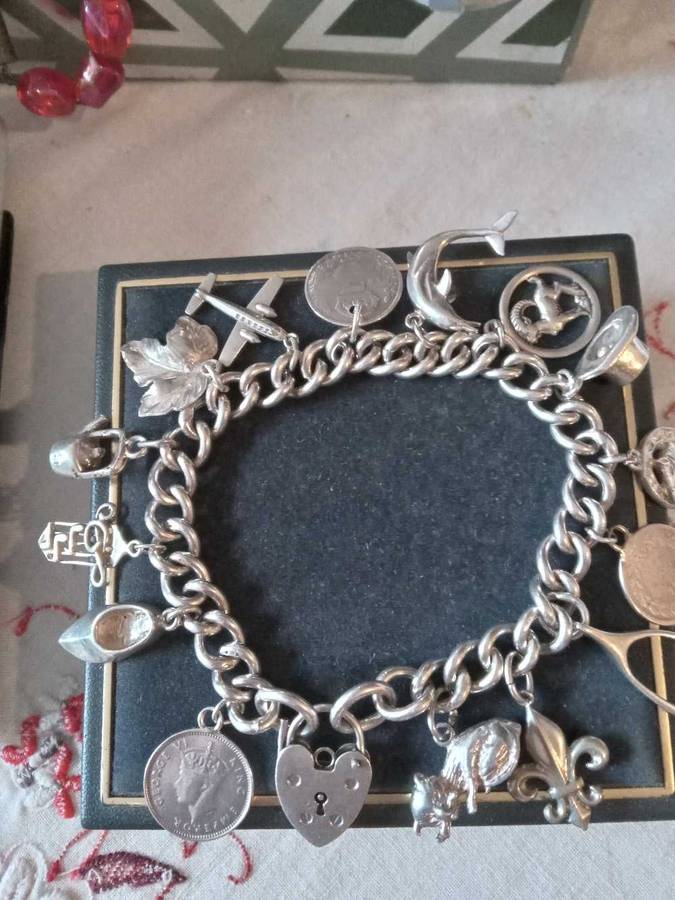 Vintage Sterling Silver Charm Bracelet