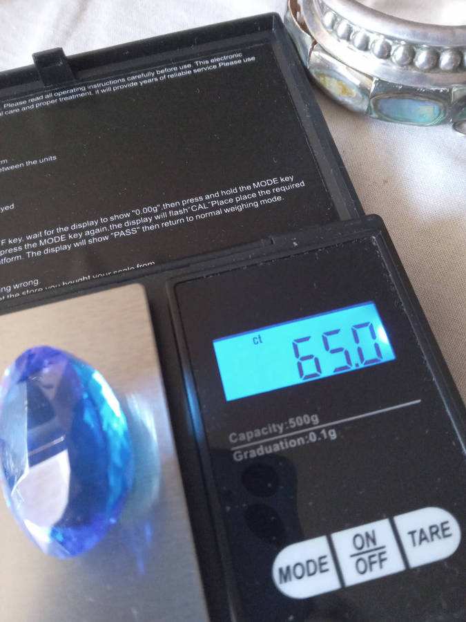 Large Sparkling 65cts Royal Blue Quartz Gemstone