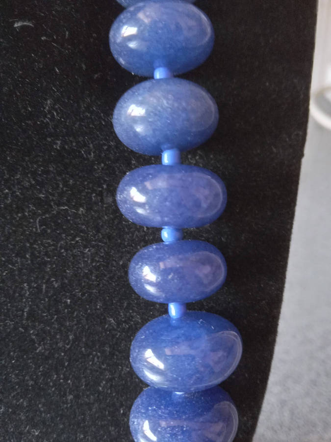 Genuine Blue Sapphire Quartz Gemstone Necklace