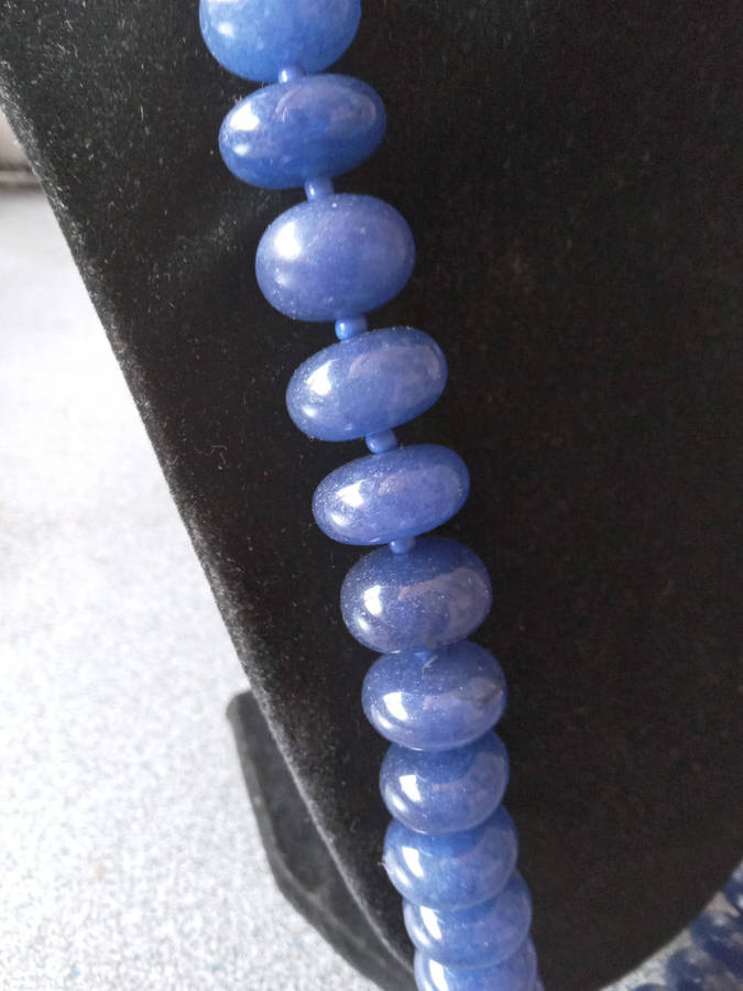 Genuine Blue Sapphire Quartz Gemstone Necklace