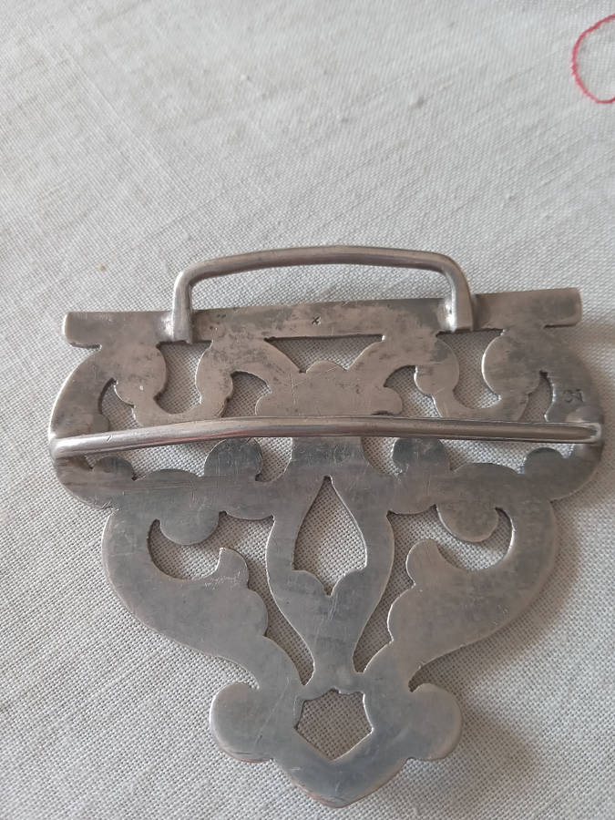 Antique Hallmarked Silver Half Of A Nurse's Belt Buckle