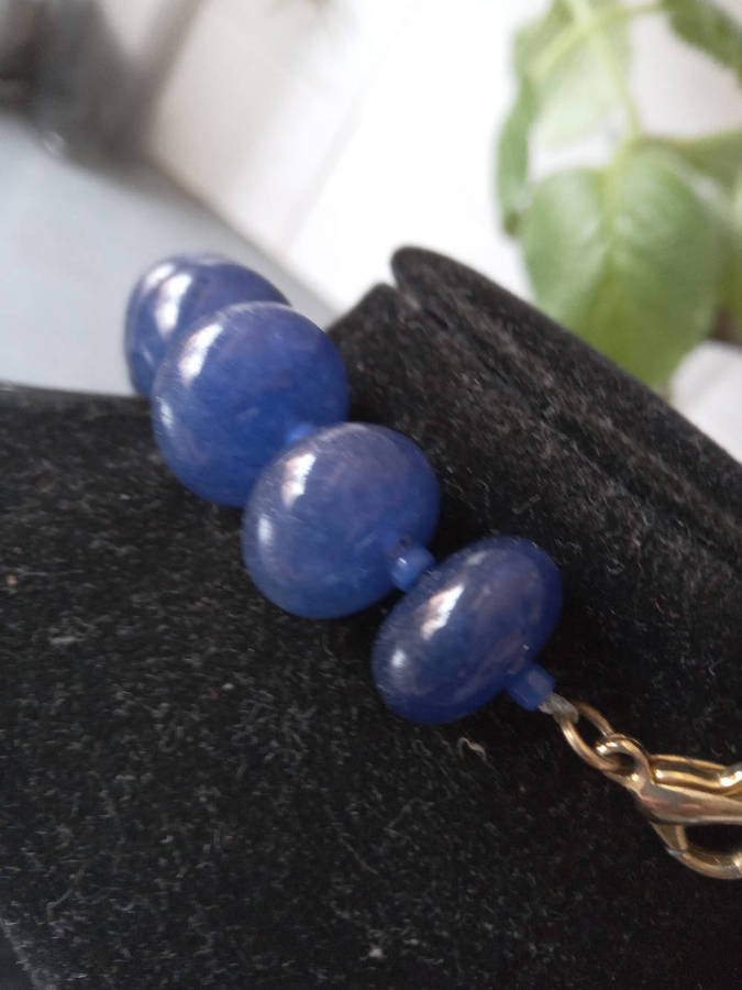 Genuine Blue Sapphire Quartz Gemstone Necklace