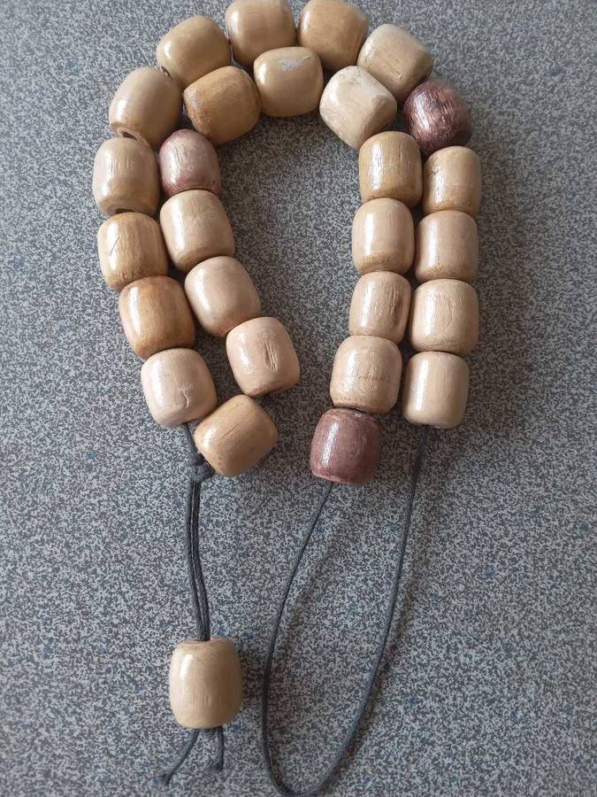 Vintage Olive Wood Barrel Bead Prayer Beads