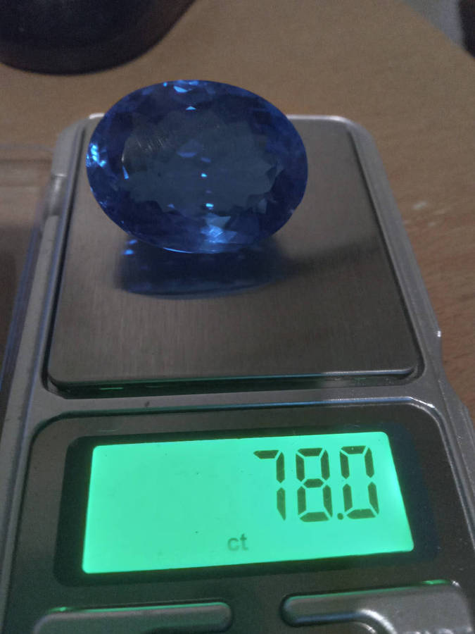 Large Sparkling 78ct Royal Blue Quartz Gemstone
