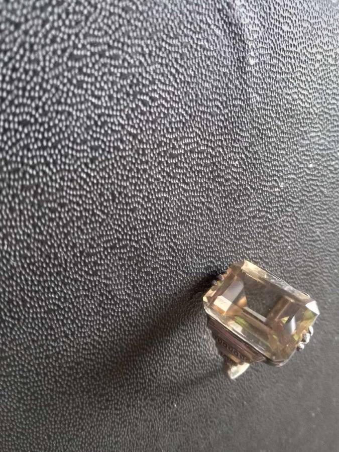 Vintage 9ct Gold 935 Silver And A Genuine Citrine Gemstone Ring