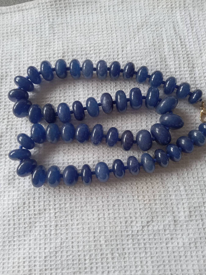 Genuine Blue Sapphire Quartz Gemstone Necklace