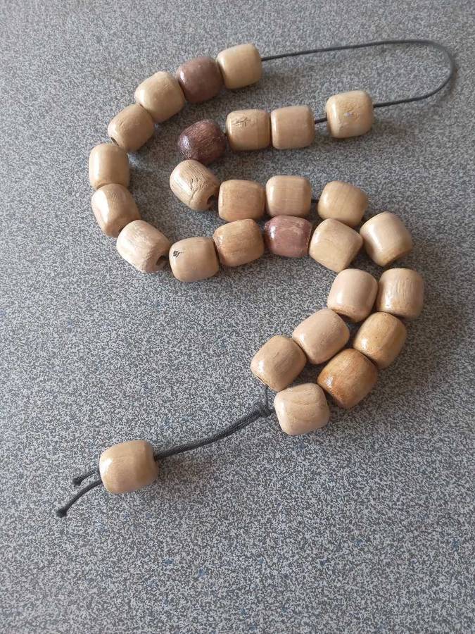 Vintage Olive Wood Barrel Bead Prayer Beads