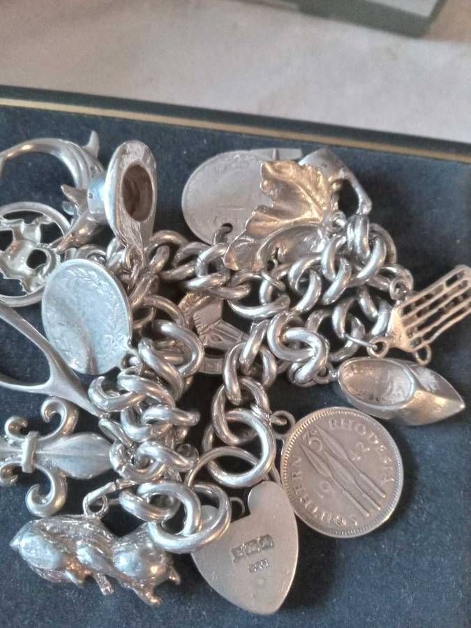 Vintage Sterling Silver Charm Bracelet