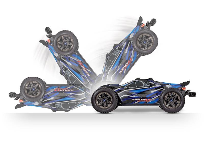 Traxxas  Rustler 4X4 Ultimate : 1/10 Scale Brushless Stadium Truck  Blue
