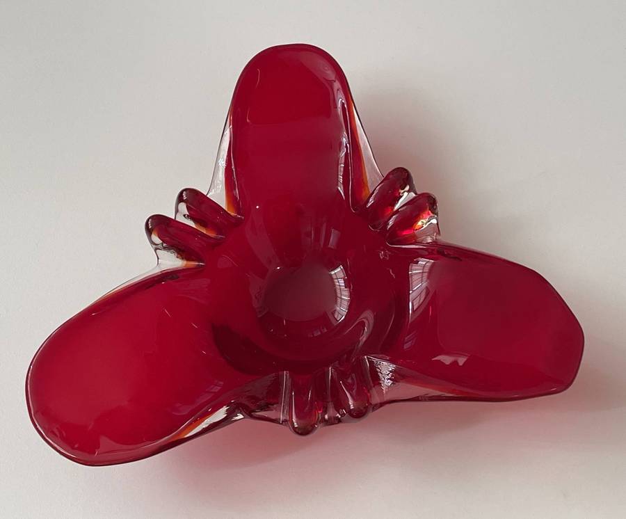 RED MURANO CENTER PIECE BOWL - 26CM