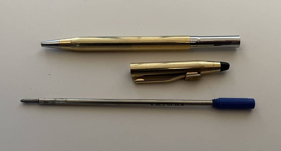 VINTAGE CROSS 1/20 12KT GOLD PLATED ROLLER BALL POINT PEN MADE IN USA