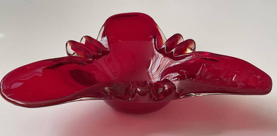 RED MURANO CENTER PIECE BOWL - 26CM