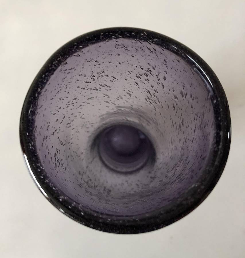 MURANO PURPLE 37.5CM HAND BLOWN CURVED GLASS VASE