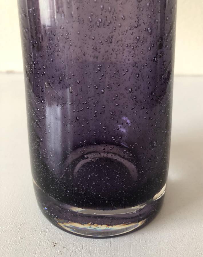 MURANO PURPLE 37.5CM HAND BLOWN CURVED GLASS VASE