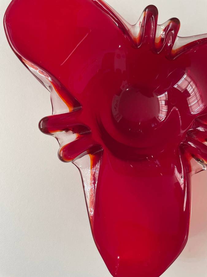 RED MURANO CENTER PIECE BOWL - 26CM