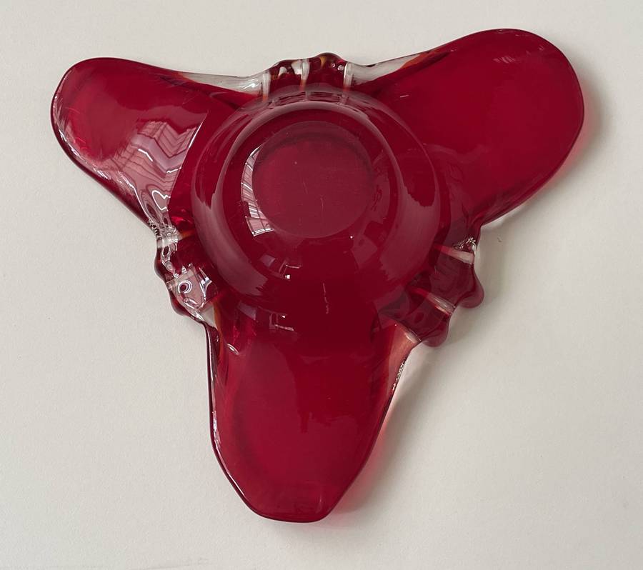 RED MURANO CENTER PIECE BOWL - 26CM