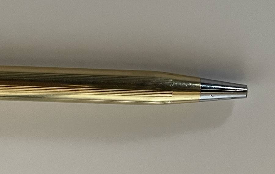 VINTAGE CROSS 1/20 12KT GOLD PLATED ROLLER BALL POINT PEN MADE IN USA