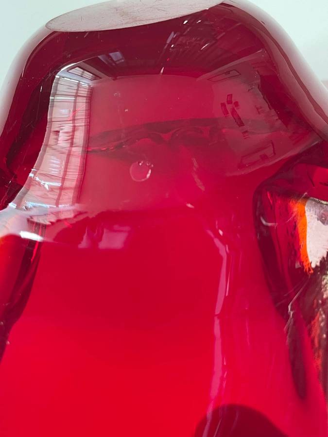 RED MURANO CENTER PIECE BOWL - 26CM