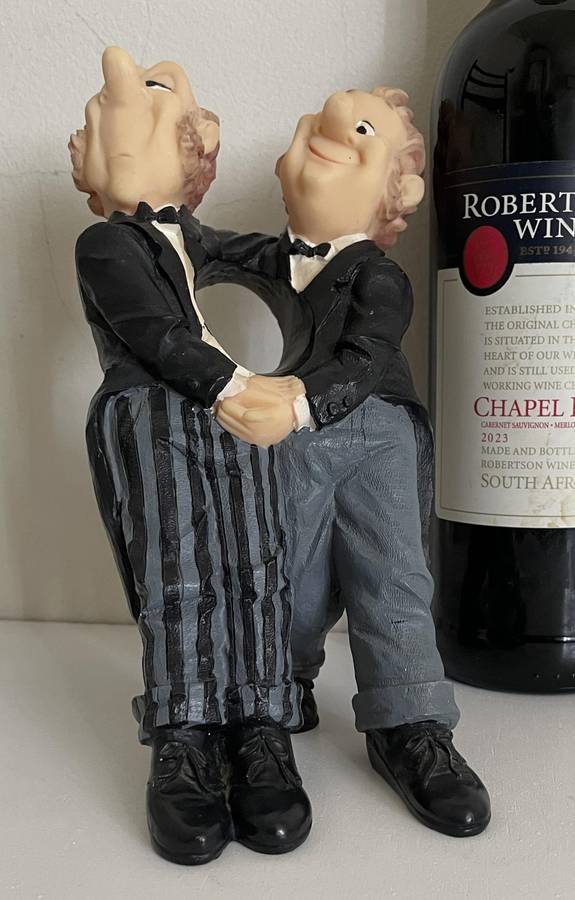 Vintage James the Butler and Friend Wine Bottle Holder 20cm