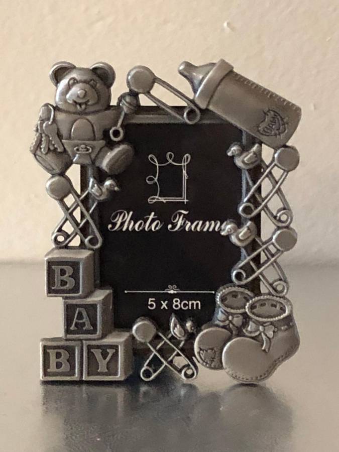 PEWTER BABY PHOTO FRAME