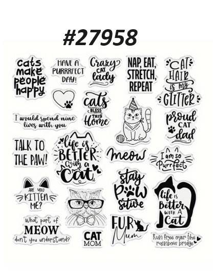 Clear stamps  - Crazy Cat Lady  - Card-making / card-making supplies / Stamping tools