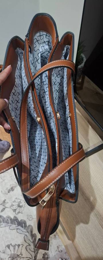 Beautiful Brown Sleek Faux leather Miladys Tote bag