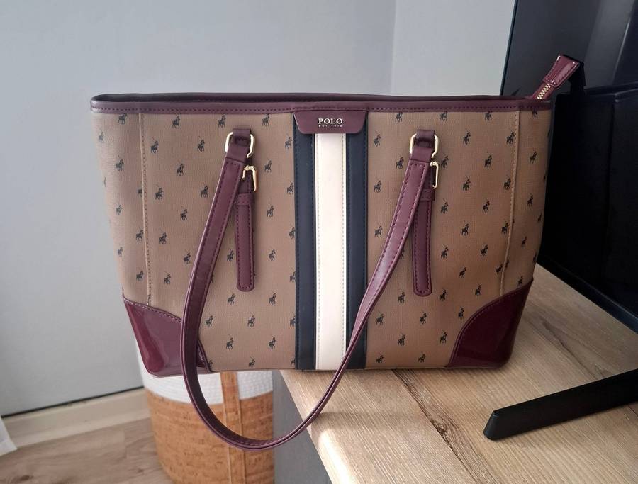 Polo Manhattan burgundy and brown tote bag....never used ...pristine condition