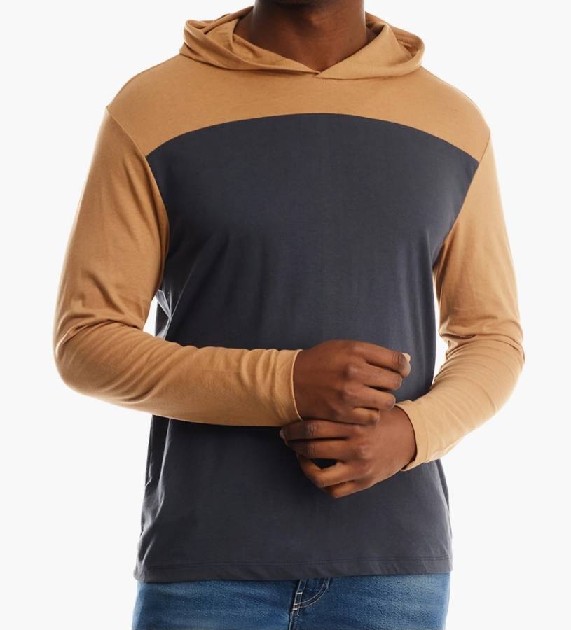 Mens brown and navy hoodie....MEDIUM